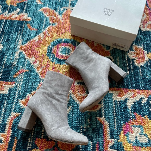 Maryam Nassir Zadeh Blue Suede Ankle Boots - Picture 1 of 4